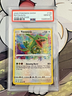 PSA 10 2020 POKEMON SWORD & SHIELD VIVID VOLTAGE #138 RAYQUAZA GEM MINT 10 - Image 1