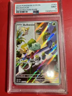 2024 POKEMON SCR EN-STELLAR CROWN ILLUSTRATION RARE #143 BULBASAUR PSA 9 - Image 1