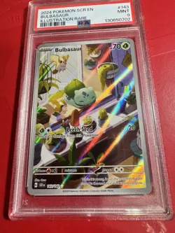 2024 POKEMON SCR EN-STELLAR CROWN ILLUSTRATION RARE #143 BULBASAUR PSA 9 - Image 2