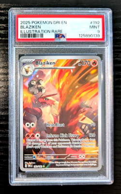 2025 POKEMON DRI EN-DESTINED RIVALS #192 BLAZIKEN ILLUSTRATION RARE PSA 9 MINT - Image 1