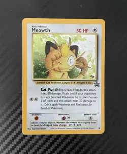 Pokemon Meowth 10 Promo Holo Rare Black Star Promo GameBoy Color Promo WOTC - Image 1