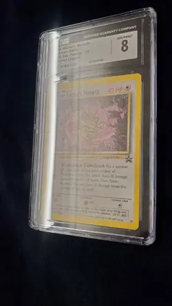 2000 Pokemon Team Rocket's Meowth Black Star Promo #18 CGC 8 NM/Mint WotC League - Image 3