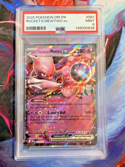 Team Rocket's Mewtwo ex 081/182 Sv10: Destined Rivals Holo PSA 9 2025 Pokemon - Image 1