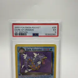 2000 POKEMON ROCKET 1ST EDITION Non Holo #25 DARK GYARADOS PSA 5 EX - Image 2