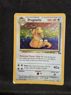 Vintage Pokemon TCG - Fossil - Unlimited Dragonite 4/62 Holo: MP - Image 1
