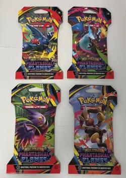 Pokemon TCG Mega Phantasmal Flames Pack Lot Of 4 Art Designs Brand New - Image 2