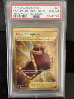 2020 Pokemon Sword & Shield Vivid Voltage Cape Of Toughness Secret PSA 10 S - Image 1