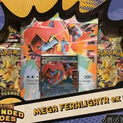 Pokemon TCG: Mega Evolution Ascended Heroes - Mega Feraligatr ex Box - Image 3
