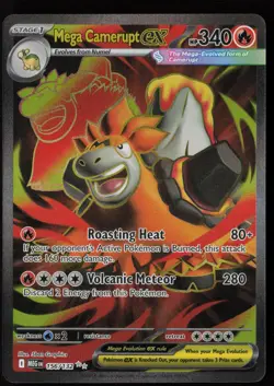 Mega Camerupt ex 156/132 Ultra Rare Mega Evolution Pokemon Near Mint - Image 1