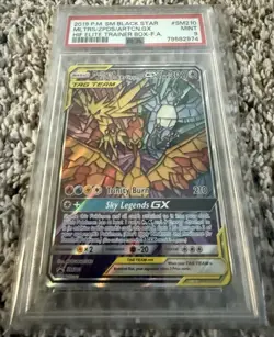 2019 POKEMON SM BLACK STAR PROMO FULL ART/MOLTRES & ZAPDOS & ARTICUNO GX PSA 9 - Image 1