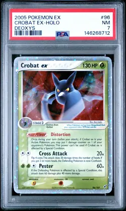 2005 POKEMON EX DEOXYS #96 CROBAT EX-HOLO PSA 7 - Image 1