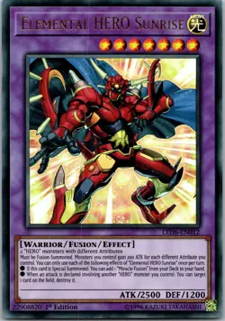 Yugioh Elemental HERO Sunrise LED6-EN012 1st Edition Ultra Rare NM - Image 1