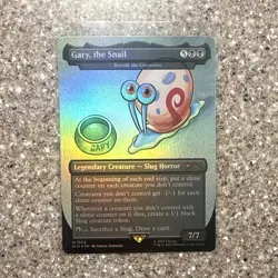 Gary, the Snail (Toxrill, the Corrosive) Foil Secret Lair X SpongeBob MTG 2025 - Image 1