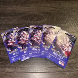5x One Piece OP14 THE AZURE SEA’S SEVEN Sleeved Blister Booster Packs Sealed - Image 1