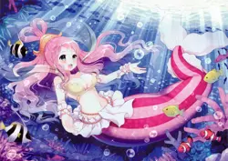 Anime cleavage mermaid one piece shirahoshi w label Custom Gaming Mat Desk - Image 1