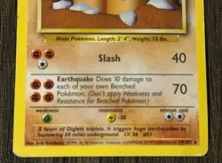 Pokemon TCG Dugtrio Base Set 19/102 Regular Unlimited Rare Vintage Card LP - Image 2