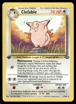 Pokemon Cards Clefable 17/64 1st Edition Jungle Rare NM EBAY LIVE FRIDAY - Image 1