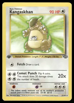 Pokemon Cards Kangaskhan 21/64 1st Edition Jungle Rare NM EBAY LIVE FRIDAY - Image 1