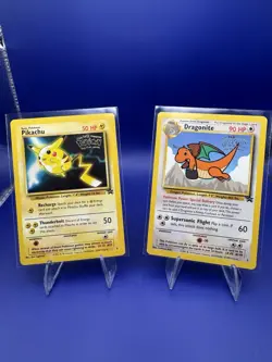 Nintendo Pokemon TCG Pikachu & Dragonite Kids WB Promo Cards Lot of 2 1999 - Image 1