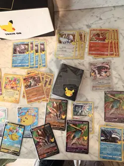 Pokemon Celebrations 25th Lot – Pikachu Set, Mew ex, V Cards, Holos, Sleeves 57 - Image 3