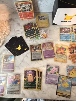 Pokemon Celebrations 25th Lot – Pikachu Set, Mew ex, V Cards, Holos, Sleeves 57 - Image 4