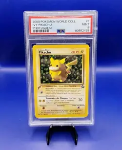 Pikachu 1 World Collection PORTUGUESE Promo Rare Pokemon Card 2000 WOTC PSA 9 - Image 1
