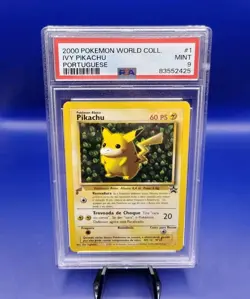 Pikachu 1 World Collection PORTUGUESE Promo Rare Pokemon Card 2000 WOTC PSA 9 - Image 2