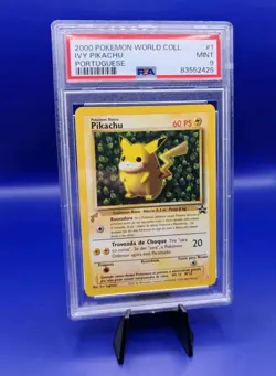 Pikachu 1 World Collection PORTUGUESE Promo Rare Pokemon Card 2000 WOTC PSA 9 - Image 4