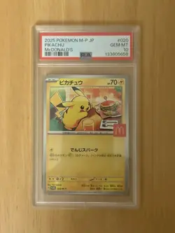Pikachu 020/M-p McDonald's Happy Set Promo Pokemon Card PSA 10 Gem MT Burgerchu - Image 4
