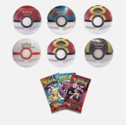 6 x Pokemon TCG Pokeball Tins - 18 Booster Packs Factory Sealed Costco *In Hand* - Image 1