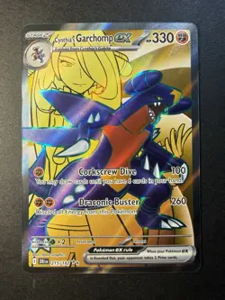Pokemon Cynthia's Garchomp ex Full Art Holo Ultra Rare 215/182 Destined Rivals - Image 1