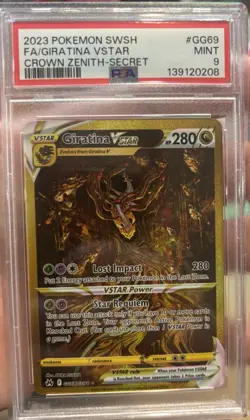 2023 POKEMON SWORD AND SHIELD CROWN ZENITH GG69 GIRATINA VSTAR SECRET PSA 9 - Image 1