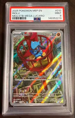 2025 Pokemon MEP Black Star Promos Riolu #010 PSA 9 - Image 1