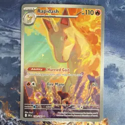 Pokemon TCG Rapidash Illustration Rare Holo 189/182 Sv10 Stage 1 110 HP Fire Ma… - Image 1