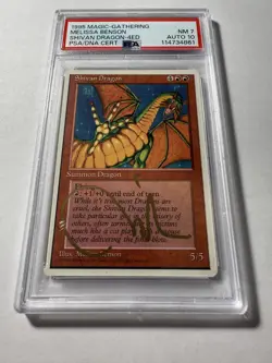 MTG 4th Edition SIGNED Shivan Dragon PSA 7 NM Card PSA 10 Auto - Image 1