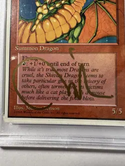 MTG 4th Edition SIGNED Shivan Dragon PSA 7 NM Card PSA 10 Auto - Image 4