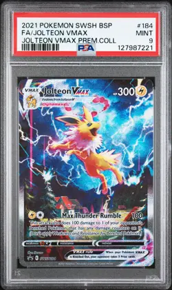 2021 POKEMON SWSH BLACK STAR PROMO #184 FULL ART/JOLTEON VMAX PSA 9 - Image 1