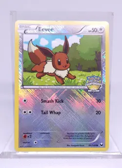 Pokemon Eevee 84/108 City Championships Crosshatch Holo Damaged - Image 1