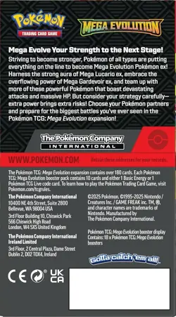 Pokemon TCG Mega Evolution Half Booster Box 18 Packs Sealed - Image 2