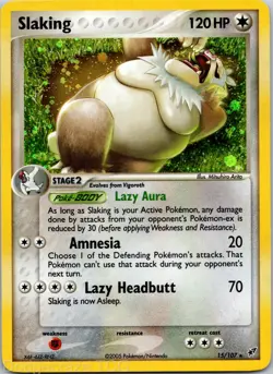 Slaking 15/107 Holo Rare Deoxys Pokemon NM - Image 1