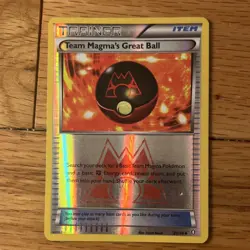 Pokemon Team Magma's Great Ball 31/34 Reverse Holo Trainer Item English - Image 1