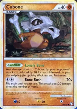 Cubone 60/102 Common HGSS Triumphant Pokemon Lightly Played - Image 1