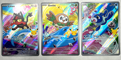 Pokemon TCG MEP Holo Promos - Rowlet (043) Litten (044) Popplio (045) 3 Cards - Image 1