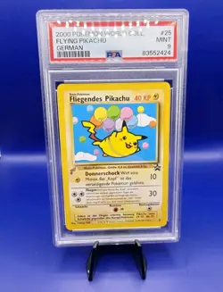 Flying Pikachu 25 World Collection GERMAN Promo Pokemon Card 2000 WOTC PSA 9 - Image 3