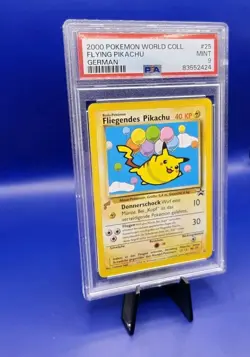 Flying Pikachu 25 World Collection GERMAN Promo Pokemon Card 2000 WOTC PSA 9 - Image 4