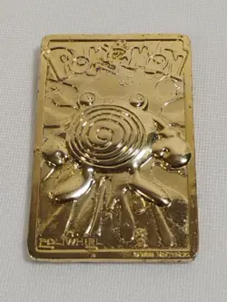 Vintage 1999 Nintendo 23K Gold Plated Pokemon Trading Card Mewtwo & Poliwhirl - Image 2