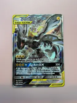 Pokemon Pikachu & Zekrom GX Black Star Promo TCG Card Full Art SM168 - Image 1