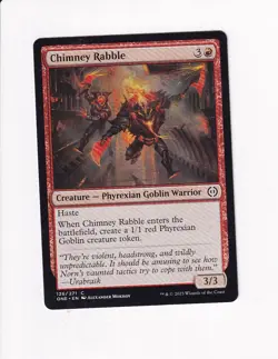 MAGIC THE GATHERING MTG PHYREXIA ALL WILL BE ONE CHIMNEY RABBLE (X) - Image 1