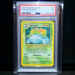 🍃 PSA 7 Venusaur-Holo Rare 1999 Pokemon Game Base Set Unlimited #15 NM - Image 3
