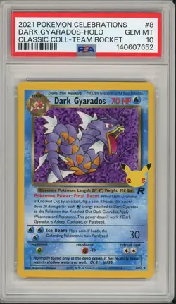 2021 Pokemon Celebrations Dark Gyarados Holo #8 PSA 10 - Image 1